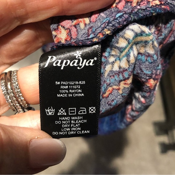 Papaya midi dress almost maxi spaghetti strap ruched empire waist pullon Dress M - Picture 4 of 8